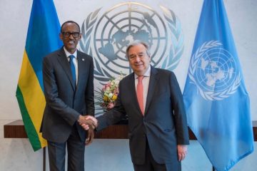 New York: Perezida Kagame yaganiriye n’Umunyamabanga Mukuru wa Loni