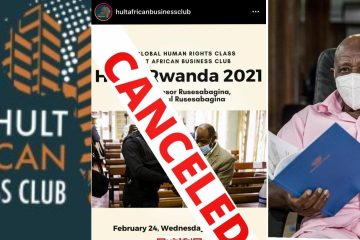 Umuryango Hult African Business Club wo muri Kaminuza ya Hult, mu mujyi wa Boston muri Leta Zunze Ubumwe za Amerika,urasaba imbabazi ku kuba waribeshye ugafata Rusesabagina nk’intwari, ndetse ukanashimira abawufashije kumenya ubugome bwe. Umuryango Hult African Business Club wo muri Kaminuza ya Hult, mu mujyi wa Boston muri Leta Zunze Ubumwe za Amerika,urasaba imbabazi ku kuba waribeshye ugafata Rusesabagina nk’intwari, ndetse ukanashimira abawufashije kumenya ubugome bwe.