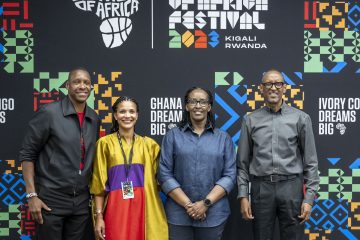 Amafoto – Perezida Kagame yatangije Iserukiramuco rizwi nka  “Giants of Africa”, anashyira ibuye ry’ifatizo kuri “Zaria Court Kigali”