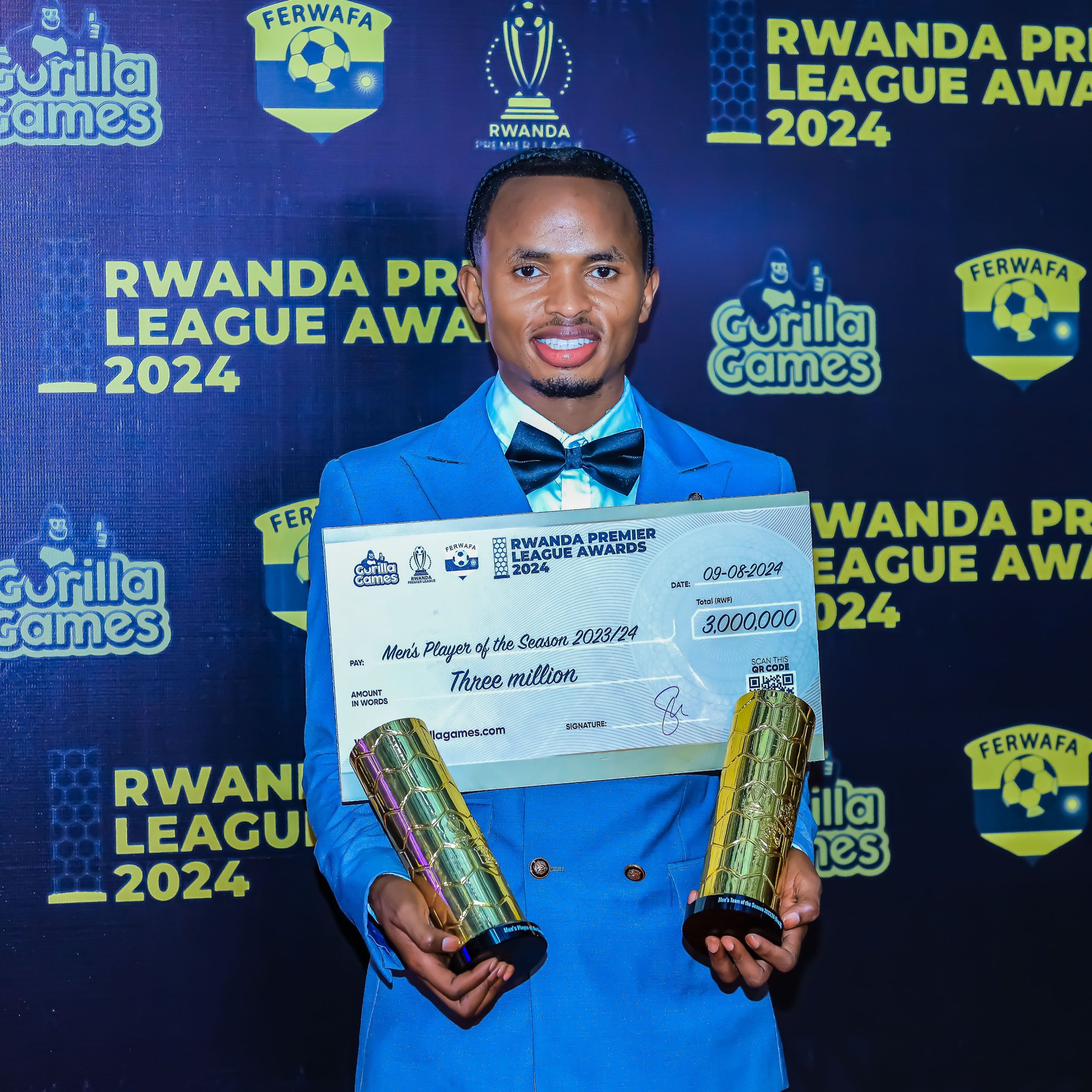 Bayobowe na Muhire Kevin wabaye umukinnyi w’umwaka, abahize abandi mu Rwanda 2023-2024 bashyikirijwe ibihembo na Rwanda Premier League