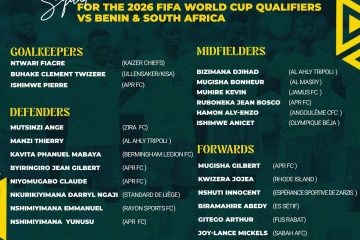 FERWAFA yatangaje urutonde rw’abaninnyi b’Amavubi bitegura gukina na Benin na Afurika y’Epfo hashakwa itike y’igikombe cy’Isi 2026