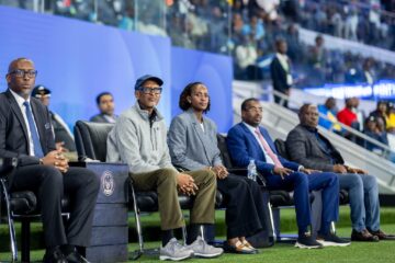 AMAFOTO – Perezida Kagame yakurikiye umukino u Rwanda twatsinzemo Grenada 4-0 rugera ku mukino wa nyuma wa FIFA SERIES