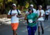 AMAFOTO- Abarimo Minisitiri wa Siporo, Nelly Mukazayire, uw’Ubuzima, Dr Sabin bari mu bantu barenga 4000 bitabiriye Kigali International Peace Marathon
