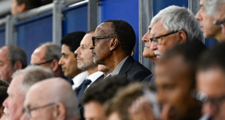 Perezida Kagame yakurikiye umukino wa UEFA Super Cup wahuje amakipe ya PSG na Aston Villa yamamaza u Rwanda